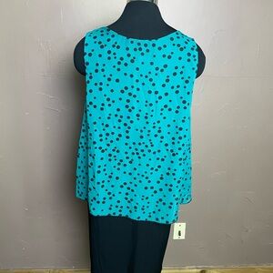 Espresso Teal and Black Polka Dot Dress